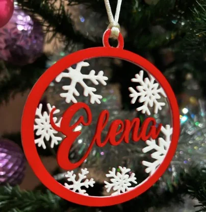 Quả Châu Noel 2 Màu Tên Cá Nhân Hóa - Quà Giáng Sinh Độc Đáo 1