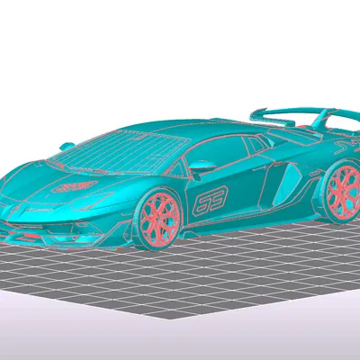 Mô Hình Xe Lamborghini Aventador 3D In Sắc Nét