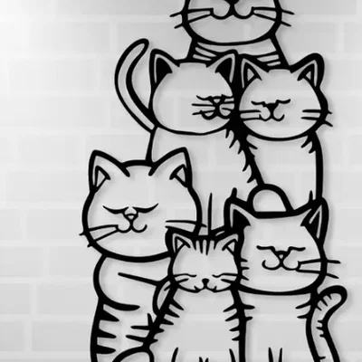 Nghệ Thuật Treo Tường Hình Bóng Mèo "WhimsyCat"