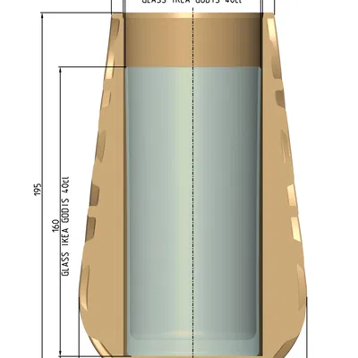 Bình hoa có ly thủy tinh IKEA bên trong (IKEA GODIS 40cl)