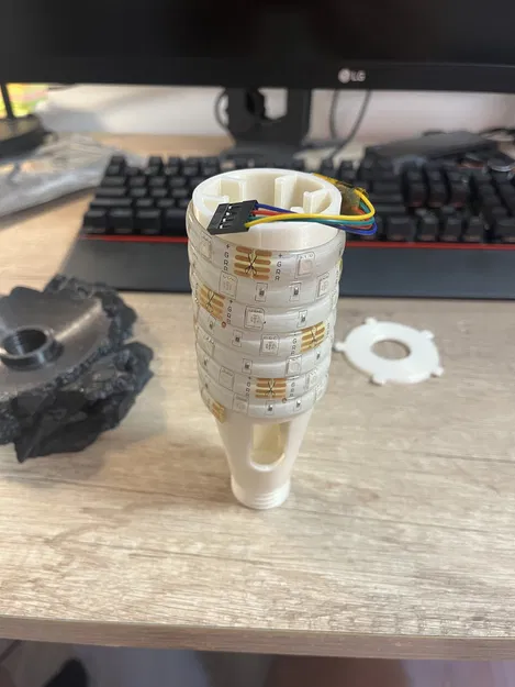 Đèn Mặt Trăng với đế đá và ngàm gắn LED strip - Image 3