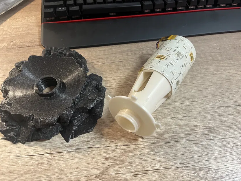 Đèn Mặt Trăng với đế đá và ngàm gắn LED strip - Image 4