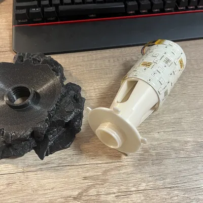 Đèn Mặt Trăng với đế đá và ngàm gắn LED strip