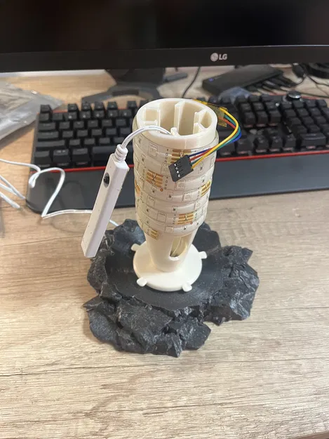 Đèn Mặt Trăng với đế đá và ngàm gắn LED strip - Image 5