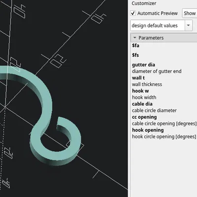 Móc/Kẹp máng xối tham số cho đèn Giáng Sinh (Parametric Gutter Hook/Clip)