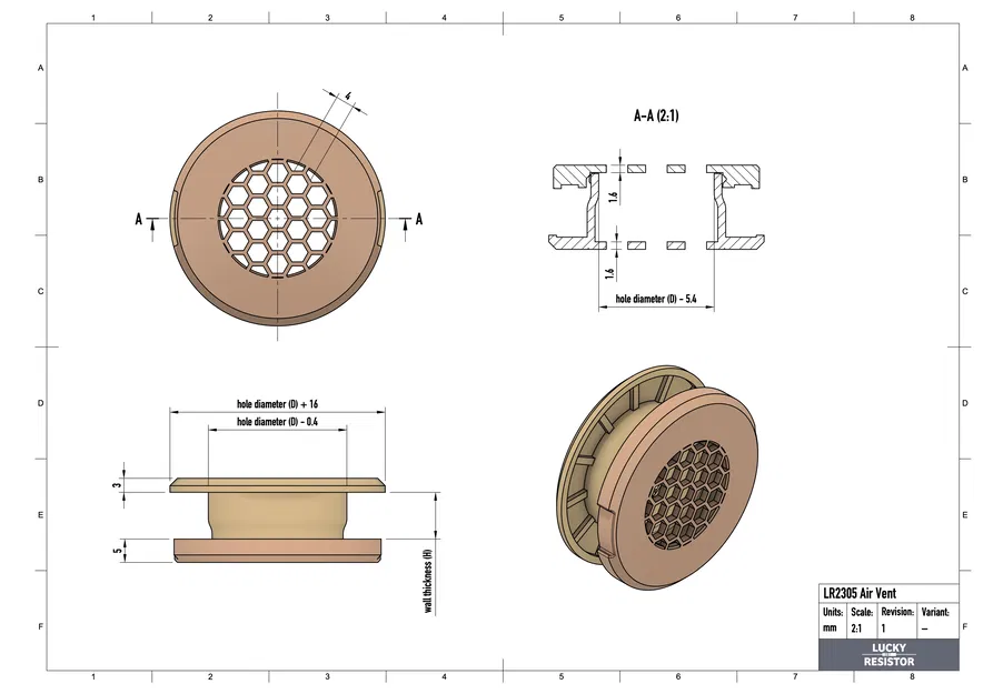 Vent kèm tuỳ chọn Grille nhiều kích thước - Image 2