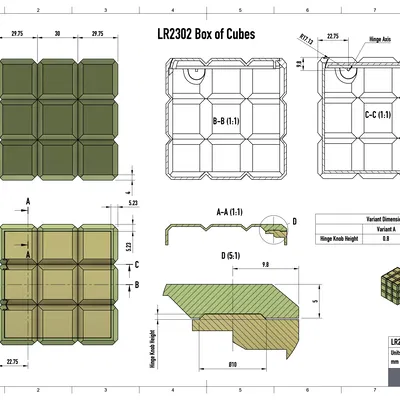 The Box of Cubes – Hộp khối lập phương, dễ in với 41 kích thước