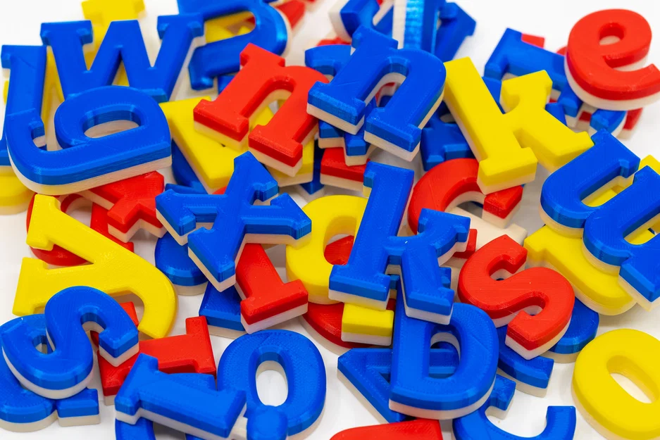 Bộ chữ cái thường Alphabet hai màu, nhúng nam châm - Image 1