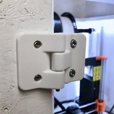 Hai bản lề gắn cửa kính acrylic vào khung gỗ