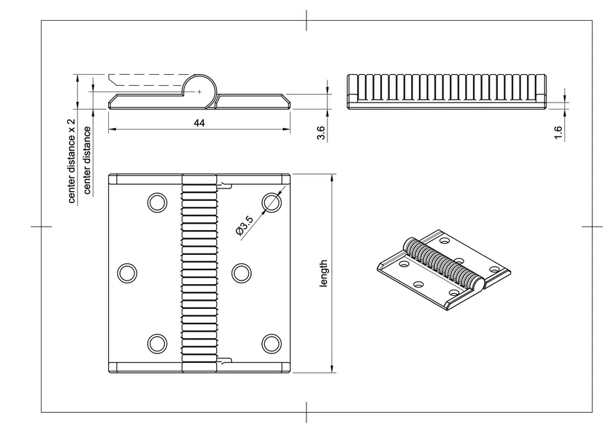 Bản lề Print in Place – PETG/ASA – Low Strength 150 (LR Basics) - Image 3