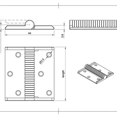Bản lề Print in Place – PETG/ASA – Low Strength 150 (LR Basics)