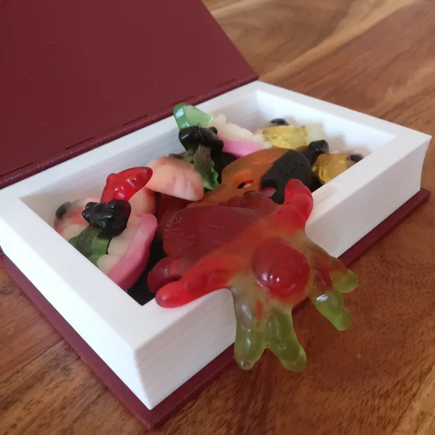 Sách Đầu Lâu đựng xúc xắc/kẹo - Bấm khớp, không cần nam châm - Print in Place - Image 3