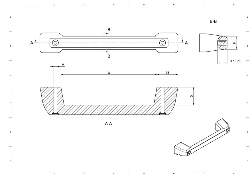 Tay nắm cửa/ngăn kéo bắt phía trước – nhiều kích thước - Image 3