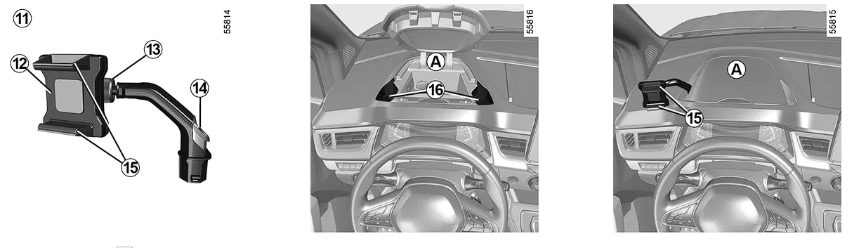 Giá đỡ điện thoại 17mm cho Renault Kangoo 3 - Image 2