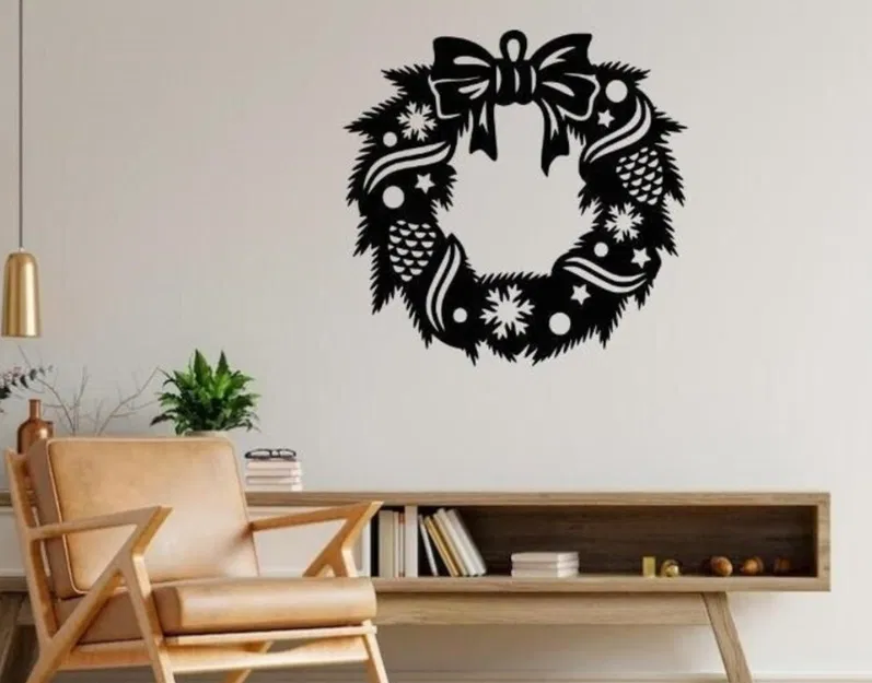 Mẫu Vòng Nguyệt Quế Trang Trí Giáng Sinh 3D Độc Đáo - Image 1