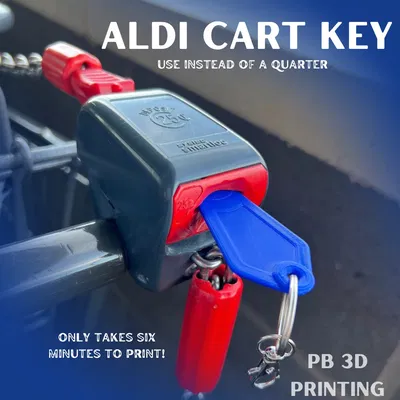 Khóa xe đẩy Aldi (Aldi cart key) in 3D thay đồng quarter