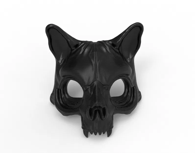 Mặt nạ sọ mèo in 3D để Cosplay & Halloween - Image 2