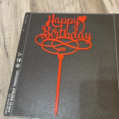 Đế Cắm Bánh "Happy Birthday" In 3D Đẹp Mắt