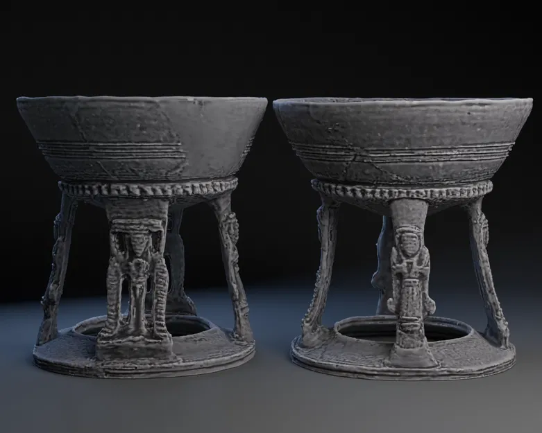 Chén Cổ Etruscan Caryatid - Mô Hình 3D Độc Đáo - Image 1