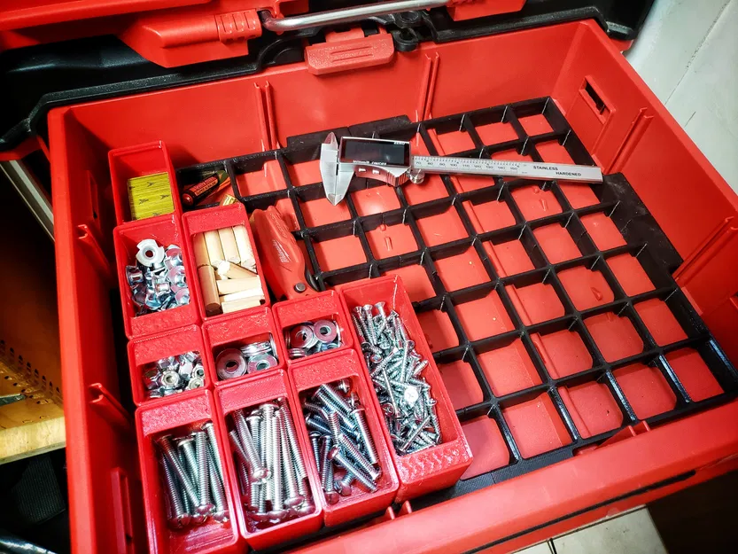 Tấm Gridfinity Universal cho ngăn Milwaukee Packout – hợp Slim & Regular - Image 3