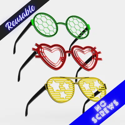 Kính 3D tái sử dụng Năm Mới 2025