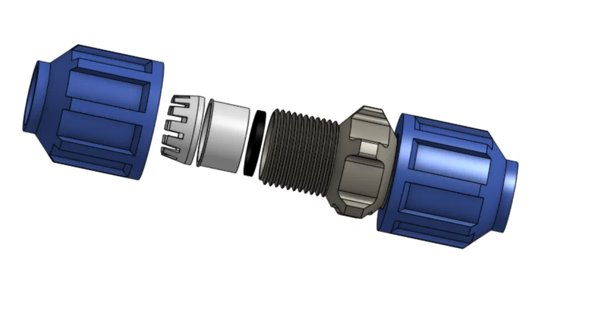 Khớp nối siết nén ống PE (PE Pipe Compression Fittings) - Image 1