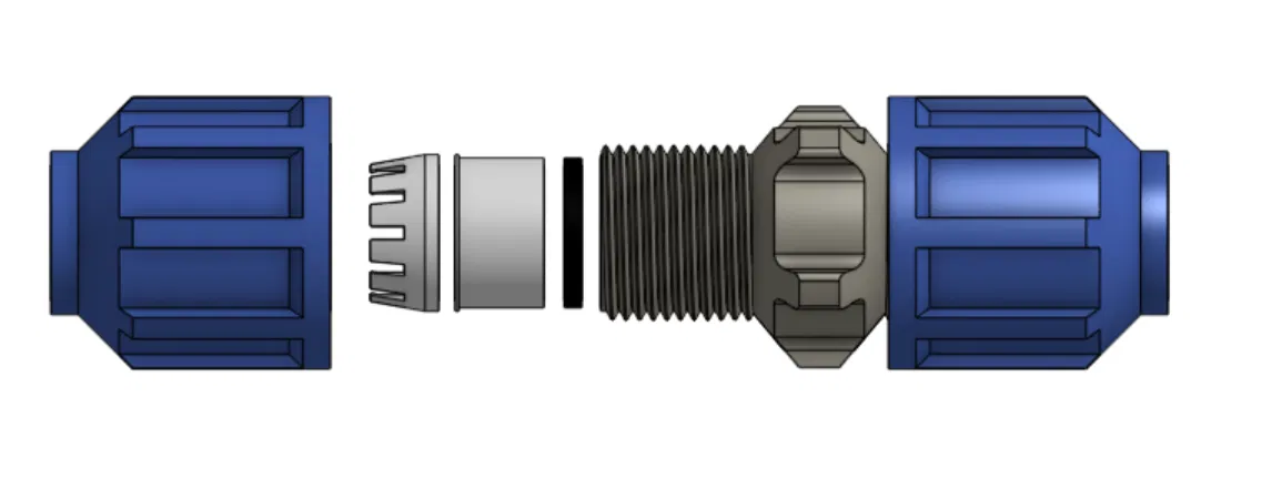 Khớp nối siết nén ống PE (PE Pipe Compression Fittings) - Image 3