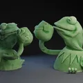 Mô Hình 3D Ếch Kermit Nhâm Nhi Tách Trà Đáng Yêu - Thumbnail 1