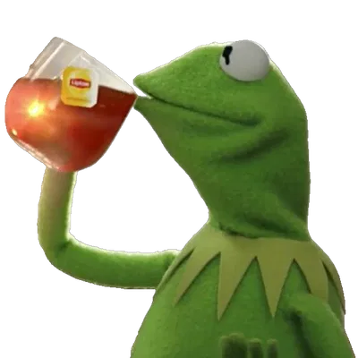 Mô Hình 3D Ếch Kermit Nhâm Nhi Tách Trà Đáng Yêu