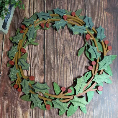 Vòng Nguyệt Quế & Quả Châu Giáng Sinh Tự In 3D