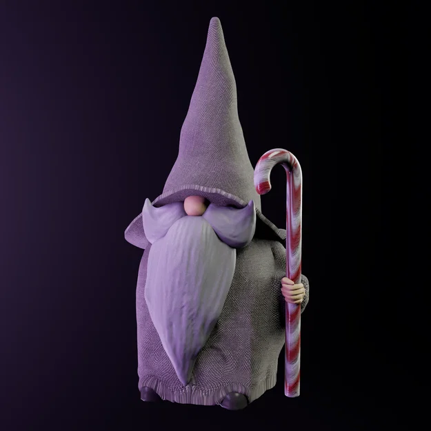Gnome Giáng Sinh cầm kẹo gậy (Christmas Gnome with Candy Cane) - Image 1