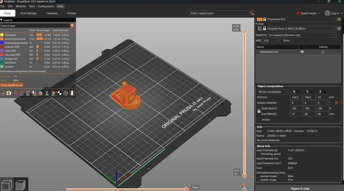 Combo profile tốc độ + support tối ưu cho Prusa MK3S/MK3S+ - Image 1