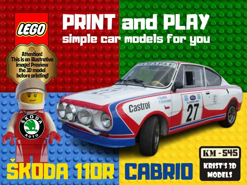 Mô hình LEGO Skoda 110 R Cabrio - Tự in và lắp ráp - Image 1