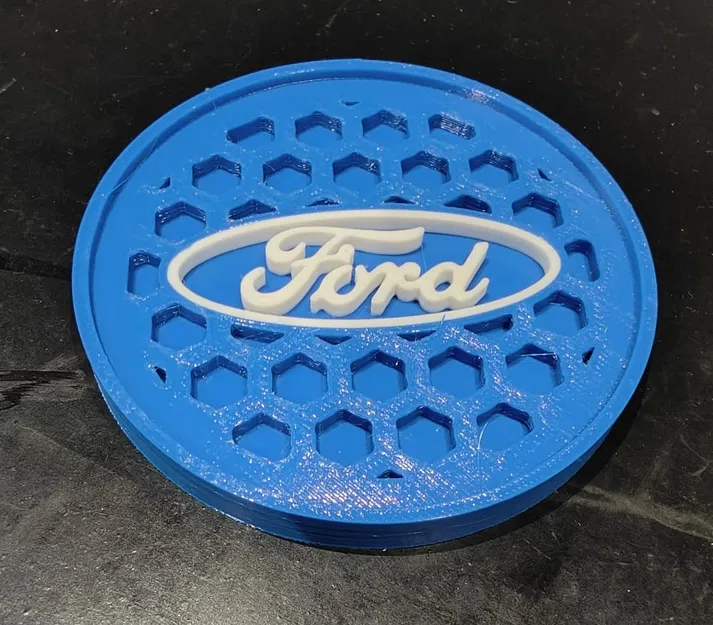 Lót Ly/Cốc In Hình Ford 3D - Quà Tặng Độc Đáo - Image 1