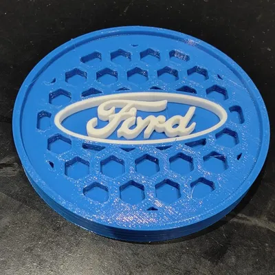 Lót Ly/Cốc In Hình Ford 3D - Quà Tặng Độc Đáo