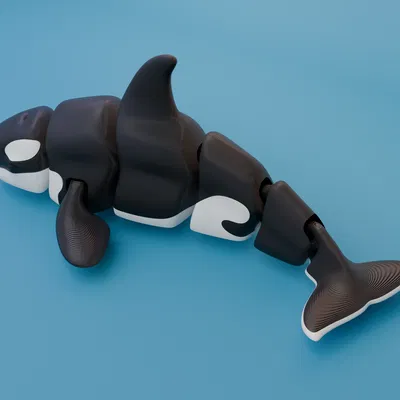Cá voi sát thủ Orca articulated (singlecolor & multicolor) print-in-place