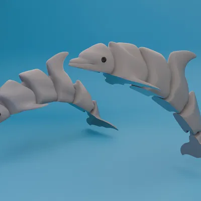 Cá Heo Khớp Nối (Articulated Dolphin) In Liền Khối
