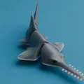 Cá Cưa khớp nối (Articulated Sawfish / Carpenter shark) – in liền khối - Thumbnail 3