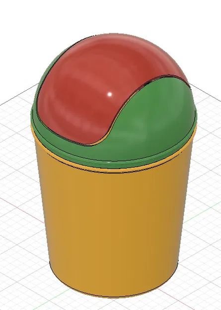 Schwingdeckel-Mülleimer (thùng rác nắp lắc) in 3D - Image 1