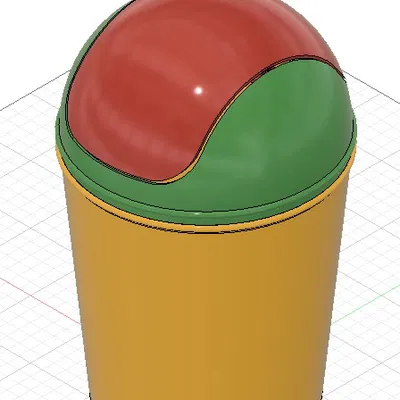 Schwingdeckel-Mülleimer (thùng rác nắp lắc) in 3D