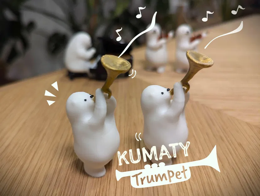 Mô Hình 3D Chú Gấu Trúc KUMATY Thổi Kèn Trumpet Dễ Thương - Image 1