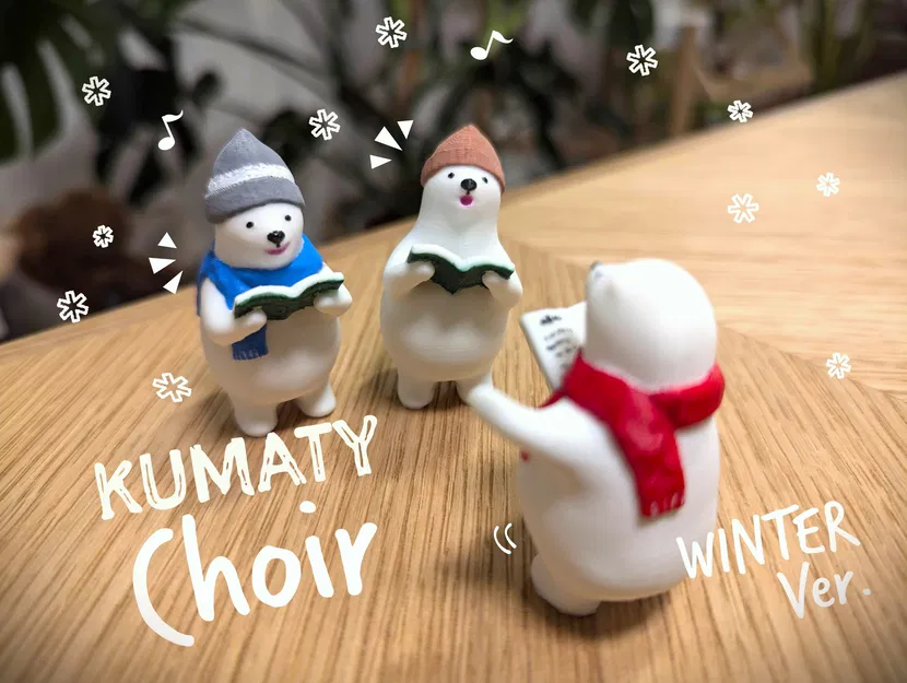 Dàn Hợp Ca Gấu Bắc Cực KUMATY (Winter Ver.) - Mô Hình 3D - Image 1