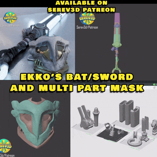 Mặt nạ Ekko Arcane – cosplay prop đeo được LoL – Serev3D - Thumbnail 3