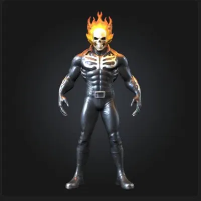 Mô Hình 3D Ghost Rider - Tượng Nhân Vật Marvel Siêu Ngầu