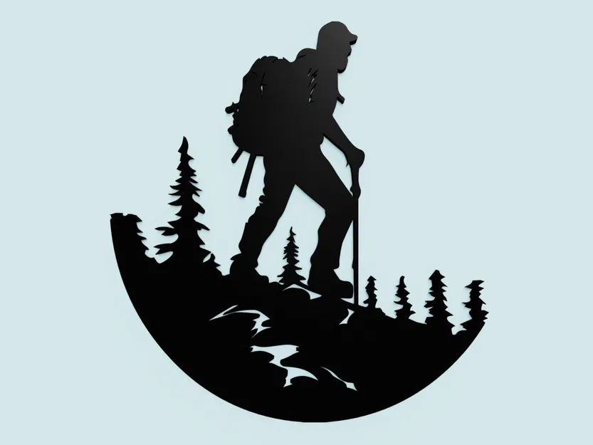 Trang Trí Tường "Người Leo Núi" - Phong Cách Hiện Đại, Dễ In 3D - Image 1