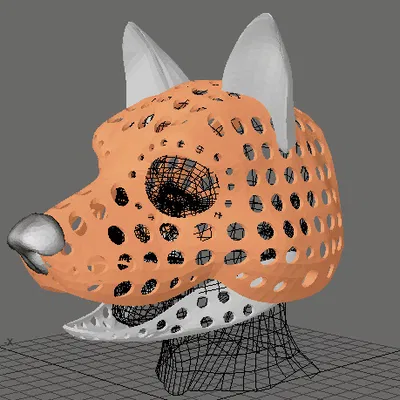 Đế đầu fursuit/puppet v66 – sói – mõm ngắn