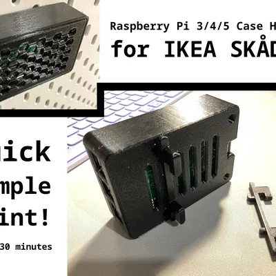 Giá treo vỏ Raspberry Pi 3/4/5 cho IKEA SKÅDIS