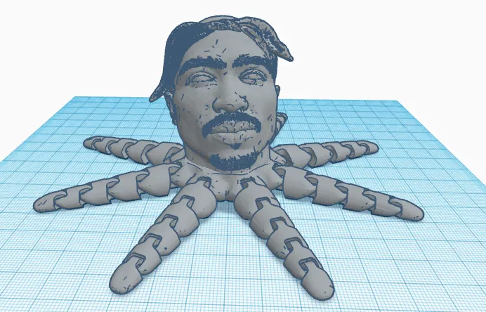 Mô Hình 2PAC Bạch Tuộc 3D Độc Đáo - Quà Tặng Fan Hâm Mộ - Image 1