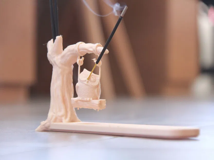 Giá Cắm Nhang 3D Hình Cây Cổ Thụ Và Cú Mèo Độc Đáo - Image 1