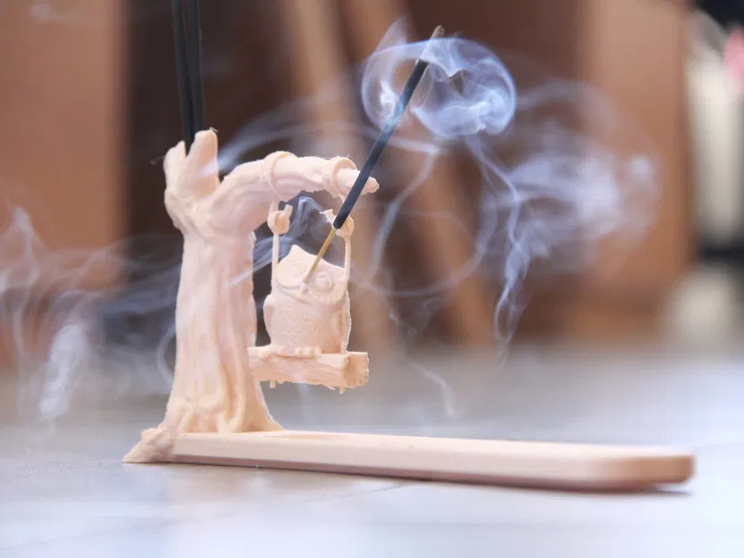 Giá Cắm Nhang 3D Hình Cây Cổ Thụ Và Cú Mèo Độc Đáo - Image 2